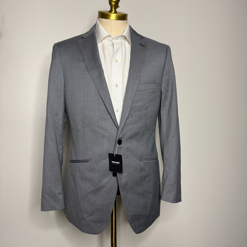 Indochino Men's 40R Blazer Gray Solid Sport Coat Jacket NWT